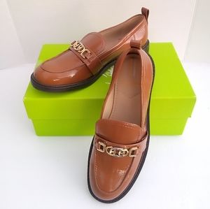 NIB Sam Edelman Christy Modern, burnt caramel, patent Leather loafers Size 6.5